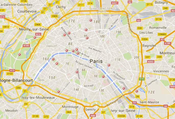 google map manèges Paris